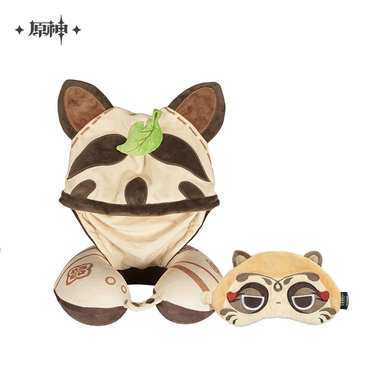 Genshin Impact No Down Raccoon Dog Series, Early Pomelo Hooded U-shaped Pillow