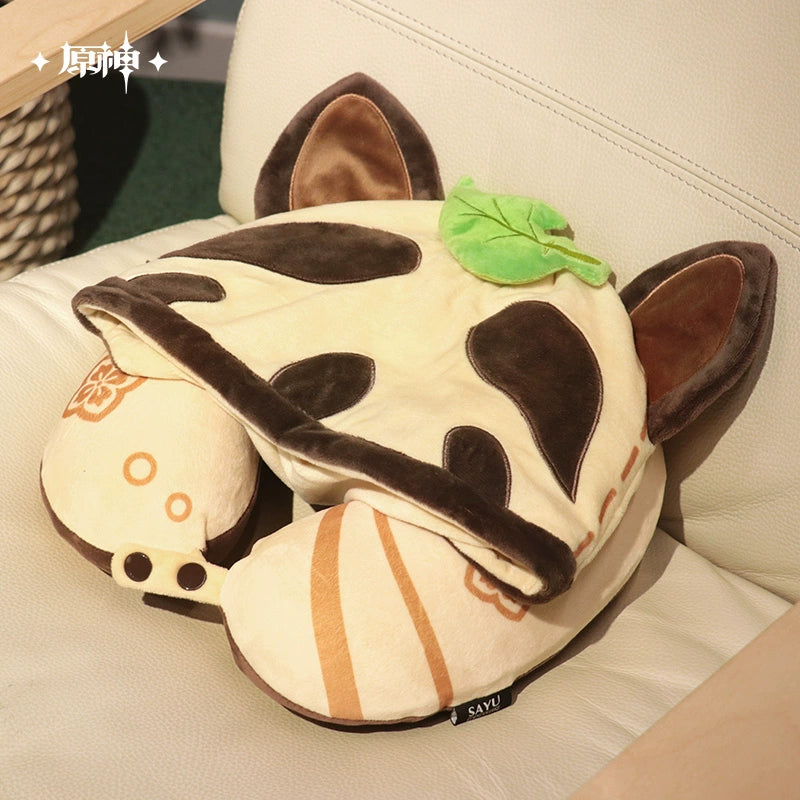 Genshin Impact No Down Raccoon Dog Series, Early Pomelo Hooded U-shaped Pillow