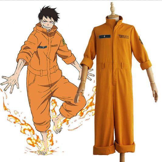 Anime Flaming Fire Brigade Shinra Kusakabe Cosplay Costume 9828