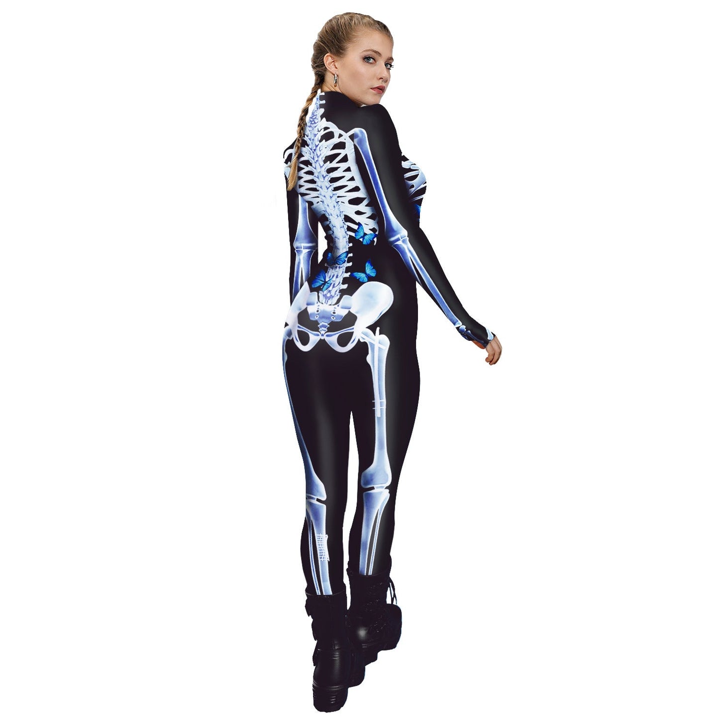 Halloween Skeleton Long Sleeves Jumpsuits Cosplay Costumes